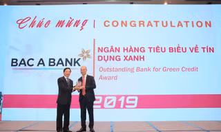 BAC A BANK vinh dự nhận giải thưởng Ngân hàng tiêu biểu về Tín dụng xanh 2019 trong khuôn khổ Giải thưởng Ngân hàng Việt Nam tiêu biểu (VOBA)