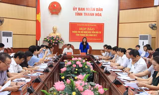 Toàn cảnh buổi họp báo về tổ chức Hội nghị xúc tiến đầu tư tỉnh Thanh Hóa năm 2017. Ảnh: Hoàng Lam