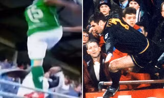 Pol tái hiện cú kung-fu kinh điển của Cantona.
