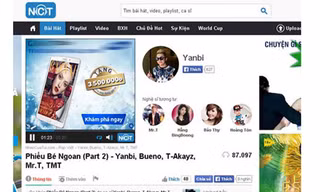 Bài hát "Phiếu bé ngoan" với ngôn từ nhạy cảm xuất hiện trên trang nghe nhạc trực tuyến lớn của Việt Nam. Ảnh chụp màn hình chiều 16.6