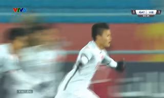Quang Hải tung chân sút bung lưới Qatar gỡ hòa cho U23 Việt Nam