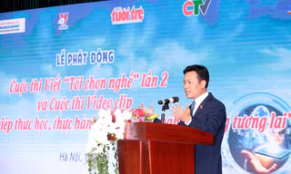 Thứ trưởng LĐ-TB&XH Lê Quân phát động 2 cuộc thi để nâng cao nhận thức xã hội về giáo dục nghề nghiệp.