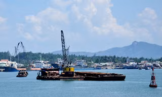 Khu vực cảng Tam Hiệp, huyện Núi Thành (Quảng Nam), một trong hai phương án mà Tập đoàn Exxon Mobil đang tính toán đưa khí từ mỏ cá voi xanh vào bờ. Ảnh:Trí Tín.