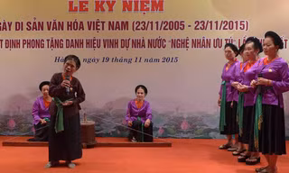 Một buổi trình diễn hát trống quân tại Bảo tàng Hà Nội