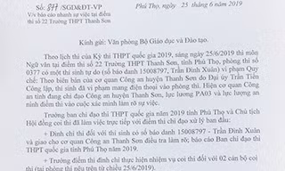 Mới nhất vụ 'lọt đề' ở Phú Thọ: Thí sinh chụp đề để nhờ bạn giải hộ