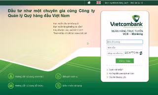 Giao diện trang web giả mạo ngân hàng Vietcombank