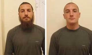 Laux trước và sau khi cạo râu. Anh để râu rậm nhằm trà trộn vào hàng ngũ Taliban thu thập tin tình báo. Ảnh: NBC