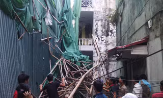 Hiện trường vụ sập giàn giáo tòa nhà 11 tầng