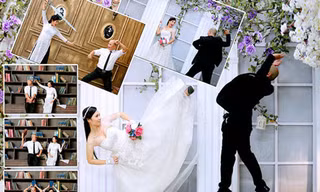 Ngắm bộ ảnh cưới độc đáo của hai HLV võ thuật