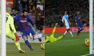 Khung gỗ ngăn Messi ghi thêm bàn cho Barca.
