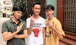 Thành viên nhóm 1977 Vlog, từ trái qua: Trung Anh, Văn Tân, Việt Anh.
