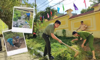 Đoàn viên thanh niên tham gia vệ sinh môi trường trong ngày thứ bảy tình nguyện