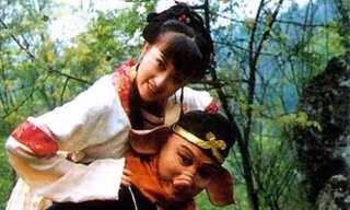 Trư Bát Giới và vợ Cao Thúy Lan trên phim.