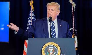 Ông Trump phát biểu tại New Jersey ngày 7/8. (Ảnh: Yonhap)