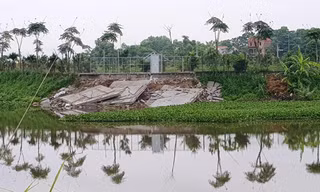 Công trình nhà câu cá của gia đình Giám đốc Sở GTVT tỉnh Bắc Giang đã tháo dỡ sau phản ánh của Tiền Phong