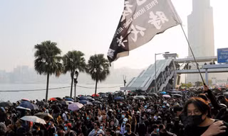 Quang cảnh biểu tình ở Hong Kong ngày 1/12. (Ảnh: Reuters)