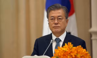 Tổng thống Hàn Quốc Moon Jae-in đặt cược tất cả uy tín chính trị của mình vào tiến trình đối thoại phi hạt nhân hóa. (Ảnh: Reuters)