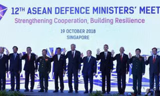 Bộ trưởng Quốc phòng ASEAN tại Singapore ngày 19-10-2018. Nguồn: THE BUSINESS TIMES ​