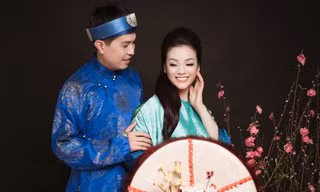 Tân Nhàn bên chồng là ca sĩ Tuấn Anh trong MV quan họ