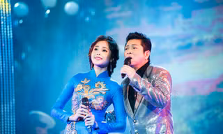 Lê Trinh song ca cùng Mạnh Đình trong đêm nhạc 