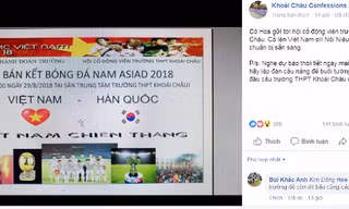  Cô giáo vận động học sinh mang nồi niêu xoong chảo cỗ vũ đội tuyển Việt Nam. 