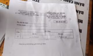 Một mã đề thi Lý phải đính chính
