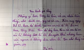 Bức thư mà con tôi viết định gửi cho thầy giáo chủ nhiệm nhờ thầy “xử bạn giùm con“.