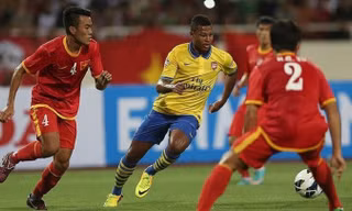 Serge Gnabry trong trận đấu với tuyển Việt Nam cách đây 7 năm.