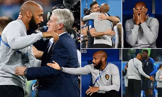 Henry chào đồng đội cũ Deschamps trước trận đấu