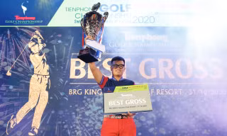 Golfer Nguyễn Nhất Long trở thành nhà vô địch Tiền Phong Golf Championship 2020. Ảnh: Như Ý