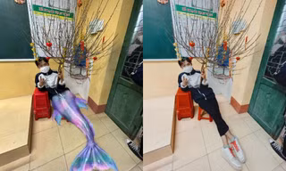 Lớp học thiếu bình cắm hoa, nam sinh có màn "hóa thân" siêu lầy lội khiến cả lớp cười lăn