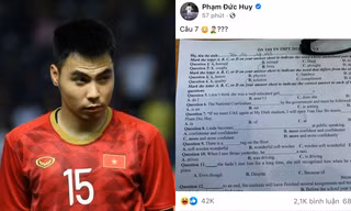 Cầu thủ Đức Huy đăng đề ôn tốt nghiệp lên Facebook, hóa ra chính anh xuất hiện trong đó!