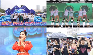 Sinh viên đội mưa đến nhận quà tại Ngày Thẻ Việt Nam - Sóng Festival 2023