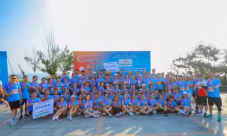 STADA PYMEPHARCO tài trợ bib cho nhân viên tham gia Tiền Phong Marathon 2024 tại Phú Yên