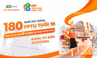 Trường đại học FPT dành tặng học bổng 'FPTU tuổi 18' cho học sinh đạt từ 25 điểm thi THPT năm 2024