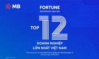 MB lọt Top 100 doanh nghiệp lớn nhất Đông Nam Á, thăng 5 bậc trên bảng xếp hạng Fortune SEA 500