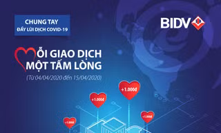 Mỗi giao dịch online, khách hàng cùng BIDV góp 1.000 đồng để chống dịch COVID-19