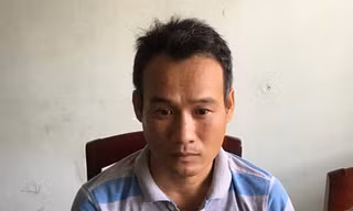 Huỳnh Văn Cường tại cơ quan công an.