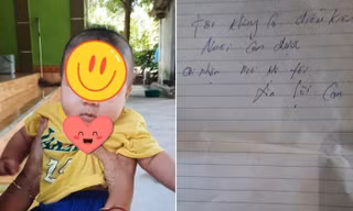 Bé 4 tháng bị bỏ rơi dưới hiên ki ốt kèm tờ giấy ‘xin lỗi con’