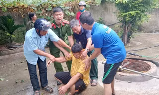 Thợ đào giếng bị ngạt khí ngất xỉu dưới giếng sâu 13m