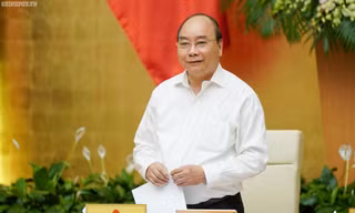 Thủ tướng Nguyễn Xuân Phúc phát biểu tại phiên họp - Ảnh VGP