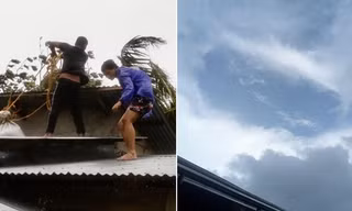 Bên trong mắt bão Yinxing có những vệt mây siêu thực cao vút, là hiện tượng gì?