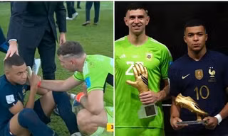 Thủ môn Argentina an ủi Mbappe nhưng bị chê là “giả tạo” vì hành động sau khi nhận cúp