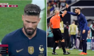 Tại sao Olivier Giroud nhận thẻ vàng trong hiệp 2 trận Chung kết dù bị thay ra từ hiệp 1?