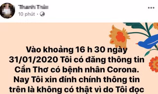 Cần Thơ: Nữ bác sĩ bị mời làm việc vì đăng tin sai sự thật về dịch Corona