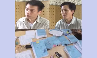 Hai đối tượng cầm đầu đường dây mua bán trái phép hóa đơn GTGT trị giá giao dịch hàng nghìn tỷ đồng, bị Công an Phú Thọ xử lý. Ảnh: An ninh Thủ đô
