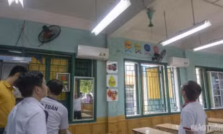 Em N.T.M.T bị thương ở vùng trán.