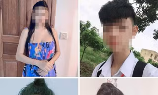 Hình ảnh người phụ nữ và nam sinh được đăng trên mạng xã hội.