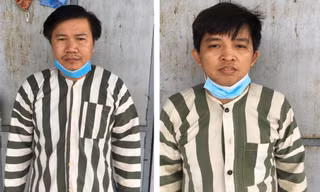 Thừa và Thảo sau khi bị bắt.