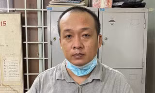 Tăng Minh Hiếu tại cơ quan Công an.